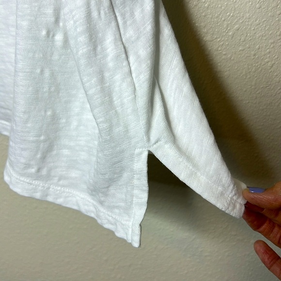 Talbots Embroidered V Neck Top Size 3X Petite White 3/4 Sleeve Boho Cotton - Picture 7 of 17